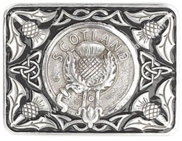 Scotland Enameled Thistle Kilt Belt Buckle - Click Image to Close